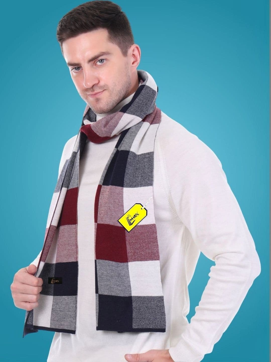 MHAX Men Checked Merino Wool Mufflers - view 1
