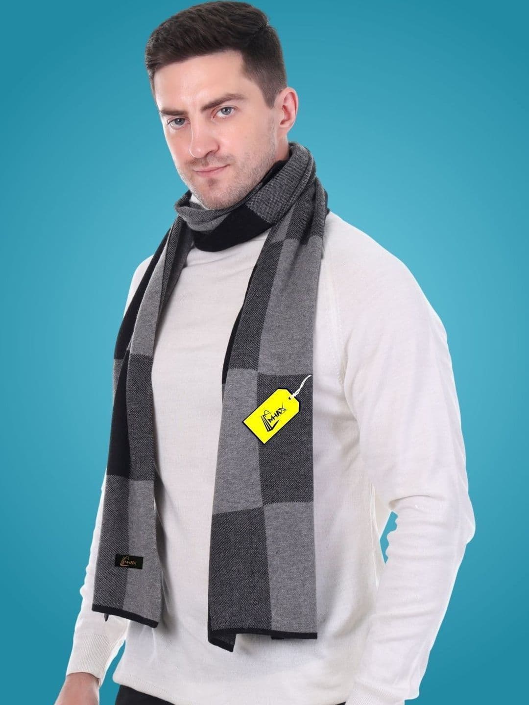 MHAX Men Checked Merino Wool Mufflers - view 1