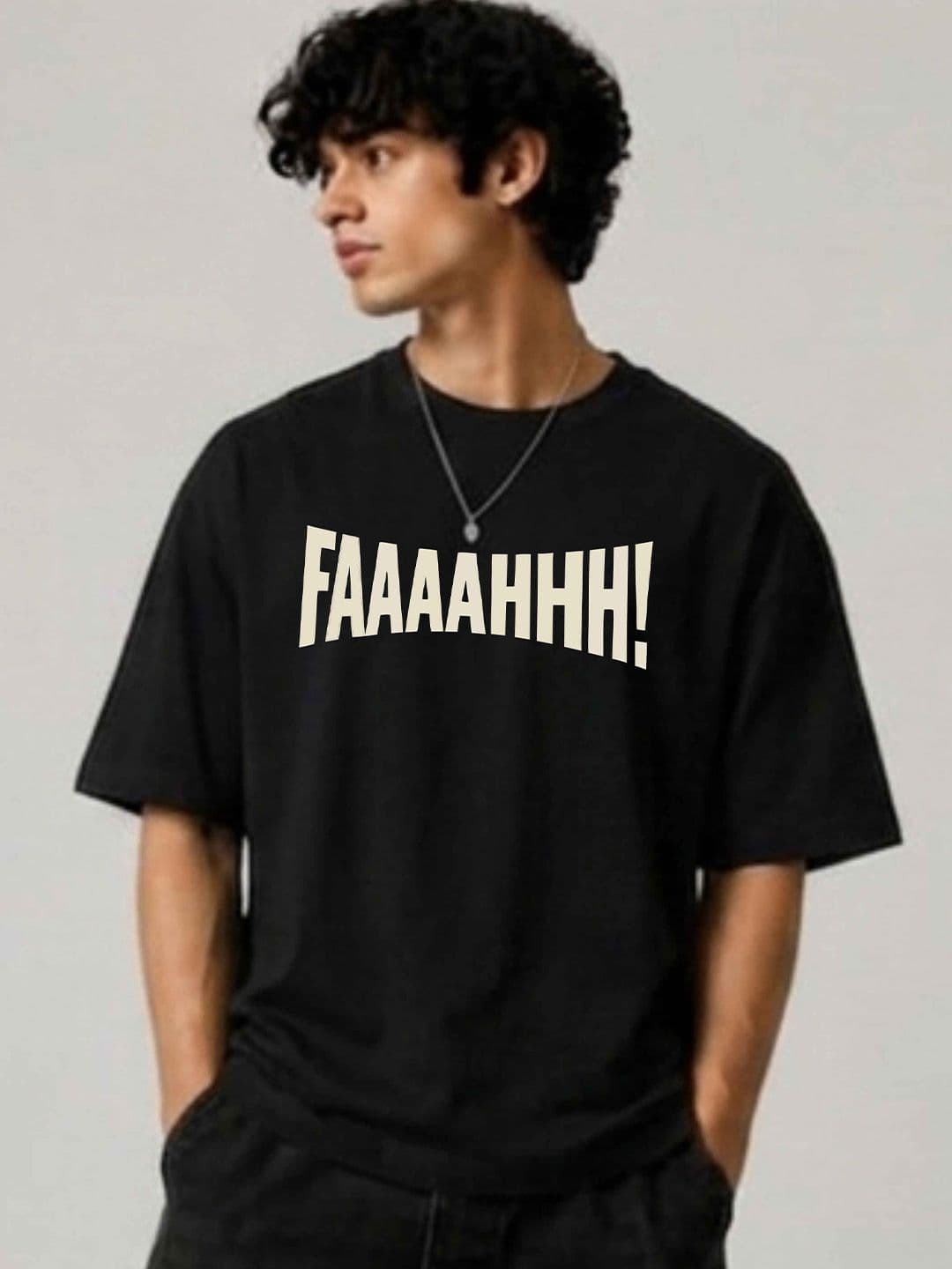 HIOR Men Typography Printed Drop-Shoulder Sleeves T-shirt - view 1