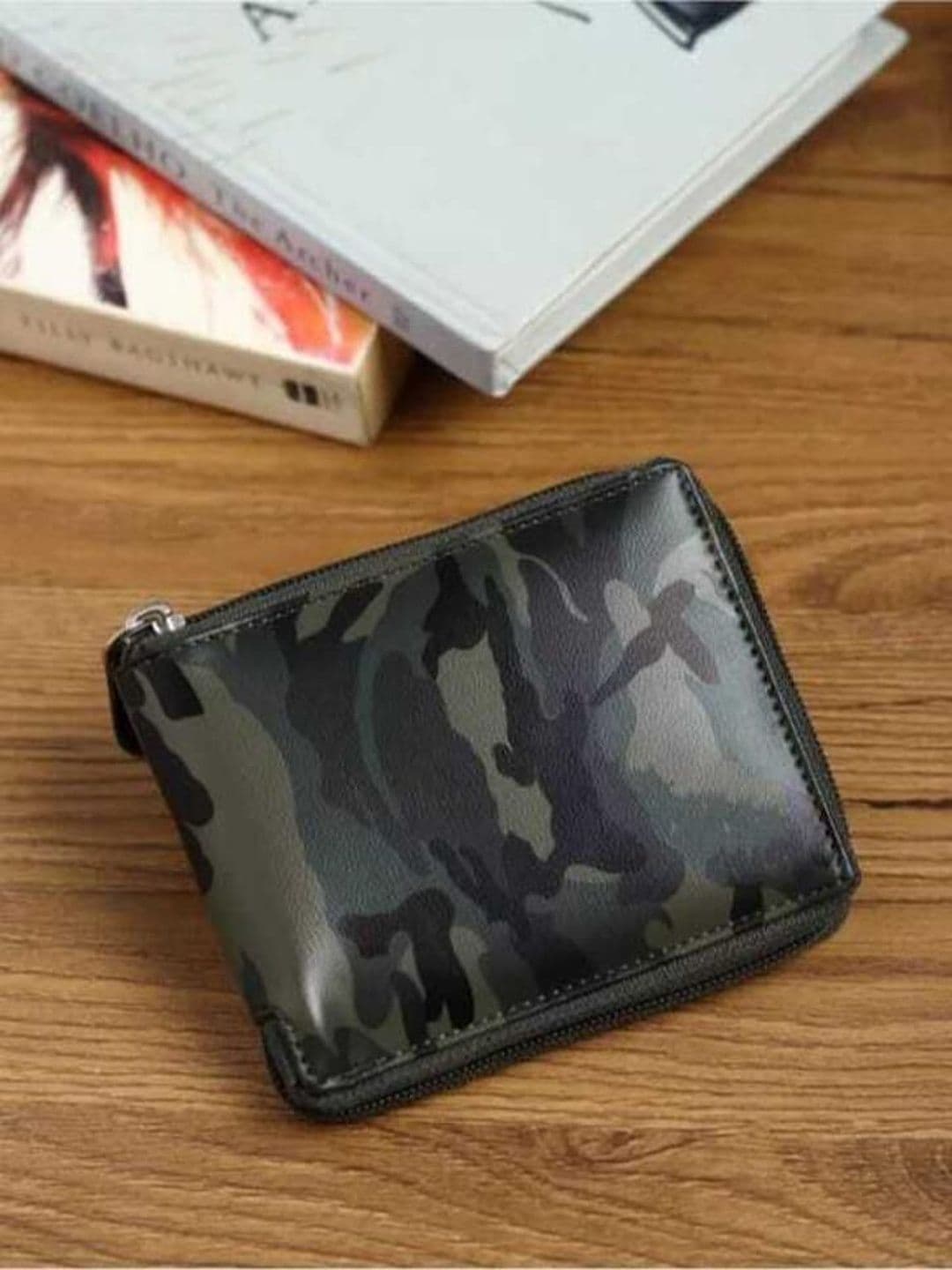 ARFA Men Camouflage Printed Leather Zip Around Wallet - view 1