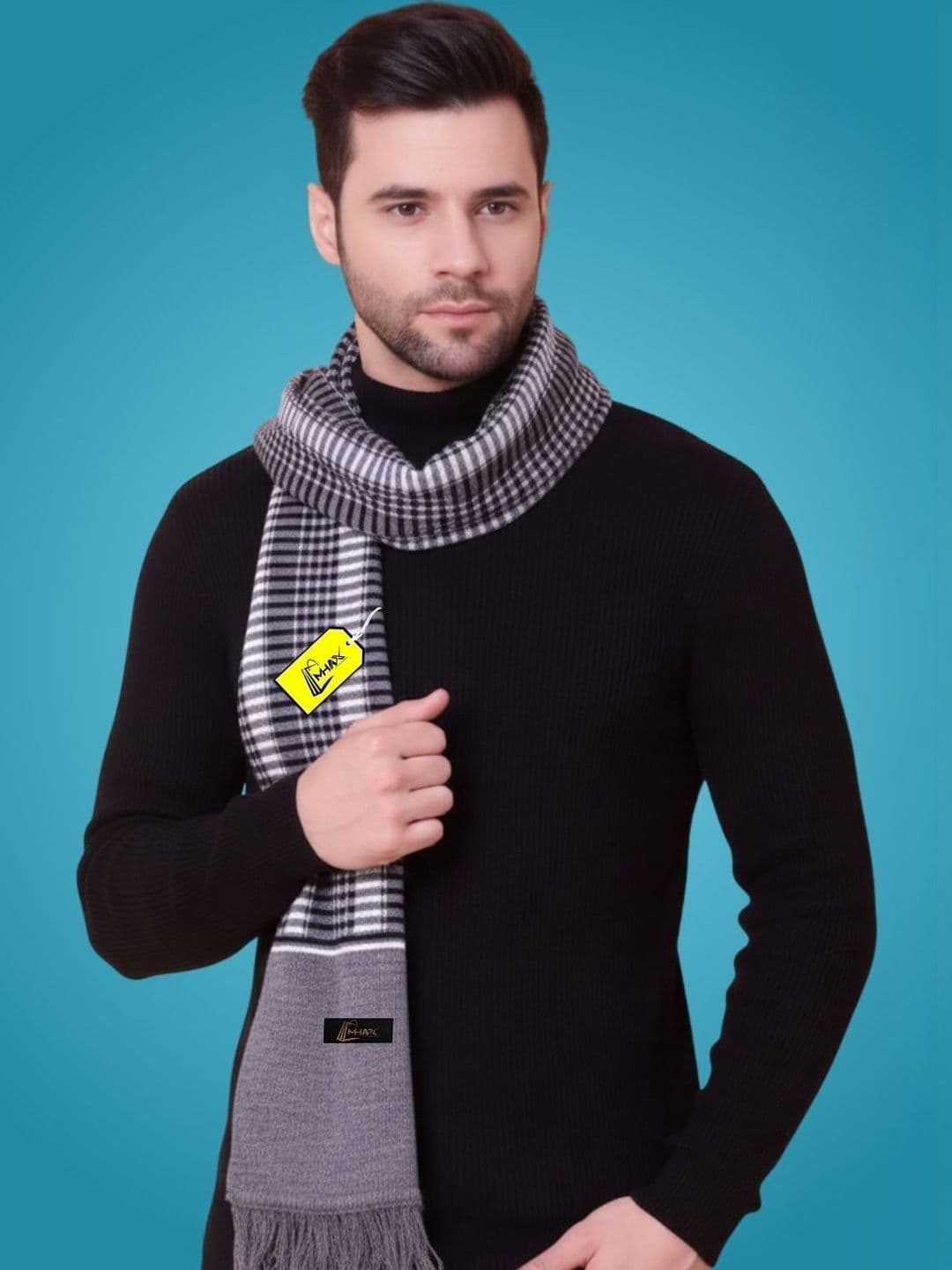 MHAX Men Checked Merino Wool Mufflers - view 1