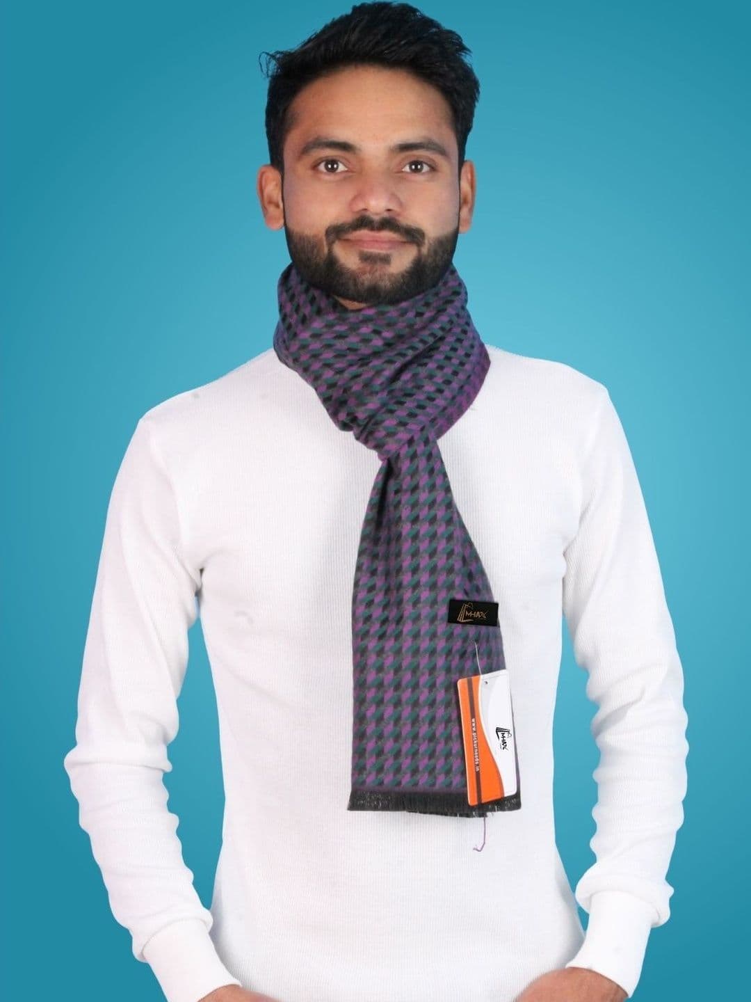 MHAX Men Patterned Merino Wool Mufflers - view 1