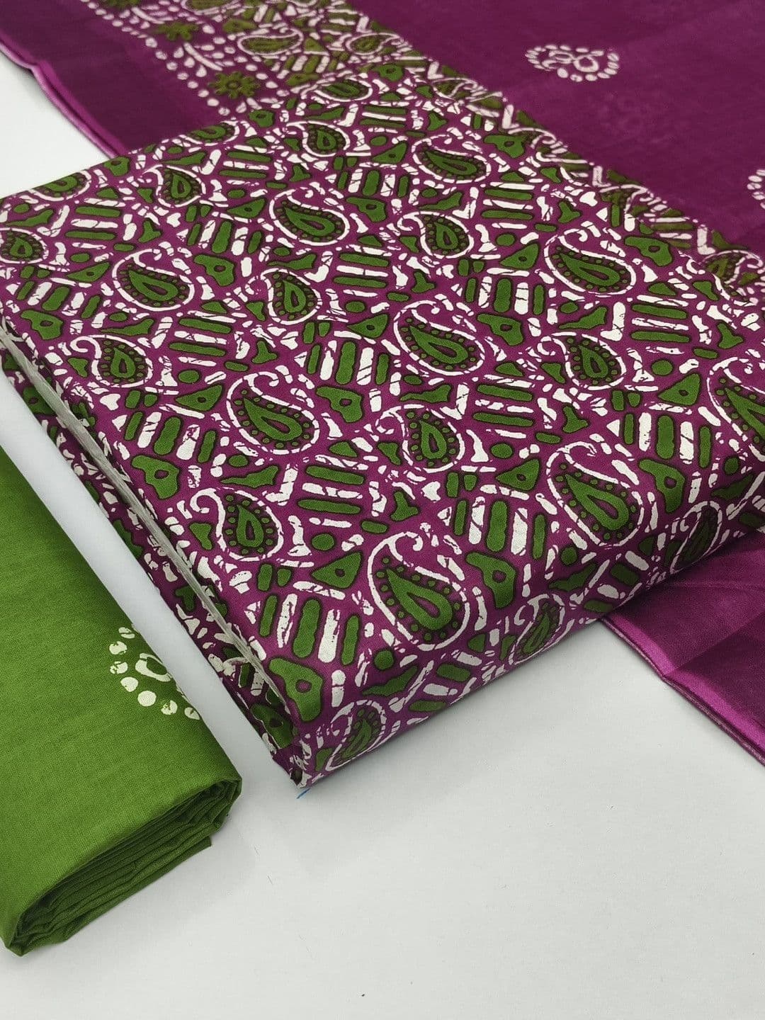 Keshar Printed Pure Cotton Unstitched Dress Material - view 1