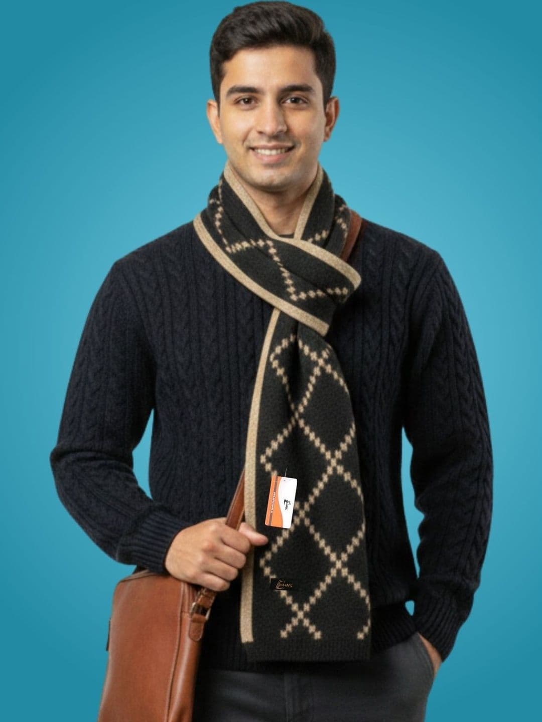 MHAX Men Checked Merino Wool Mufflers - view 1