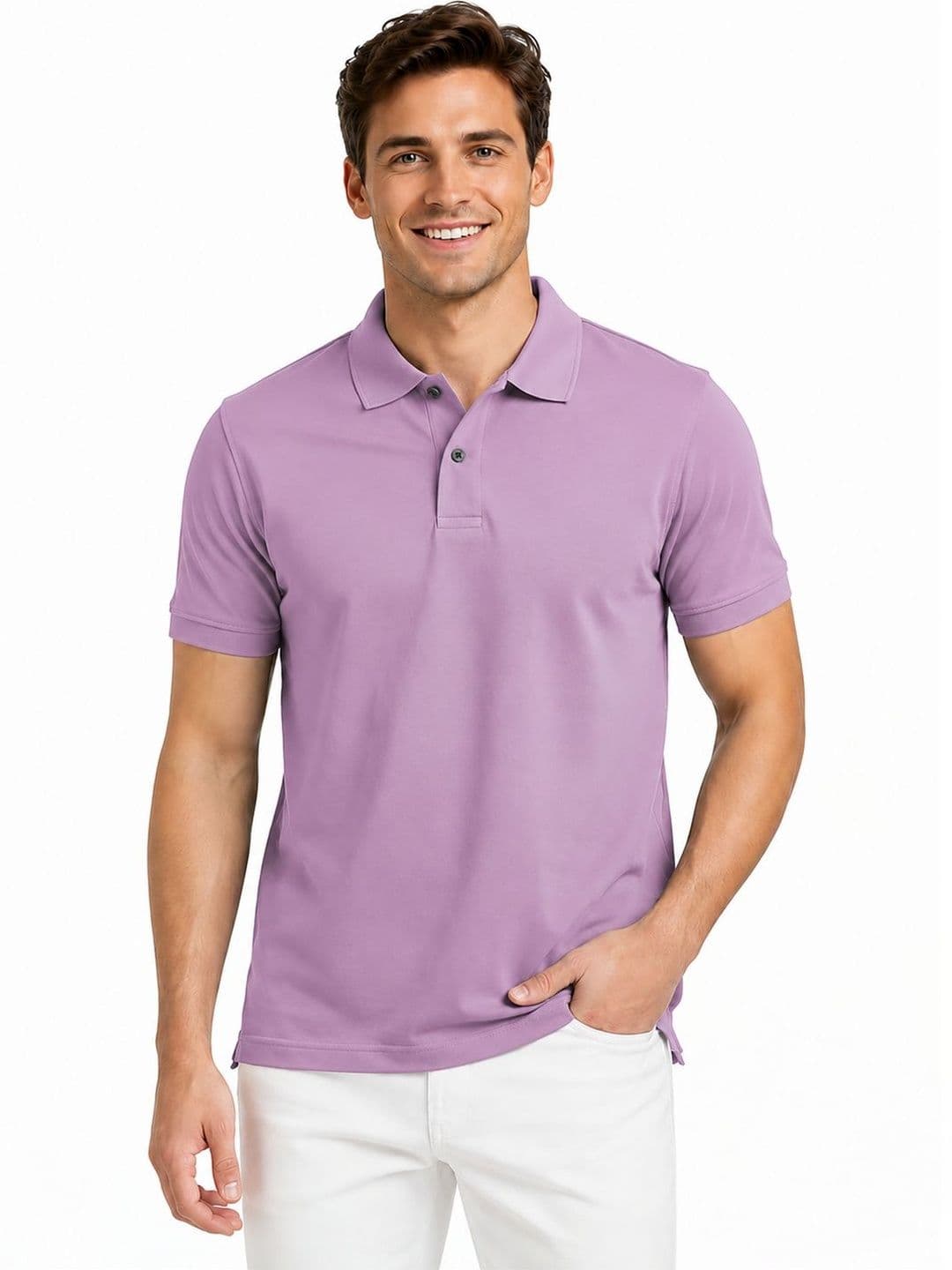 KAVYARA Men Polo Collar Short Sleeves Regular Fit T-shirt - view 1
