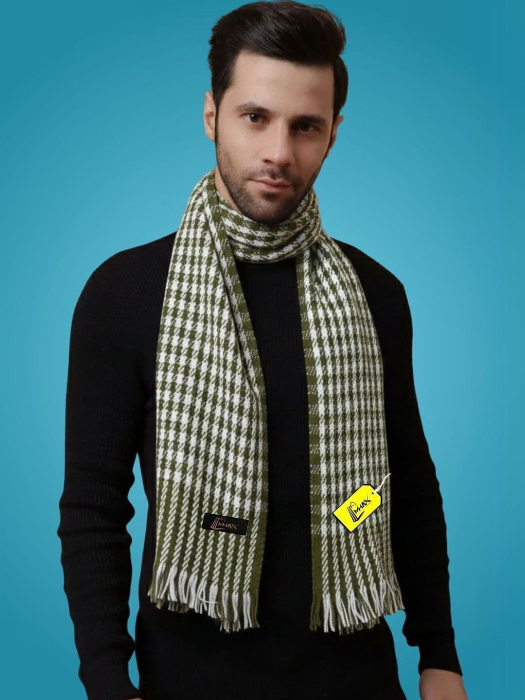 MHAX Men Checked Merino Wool Mufflers - view 1