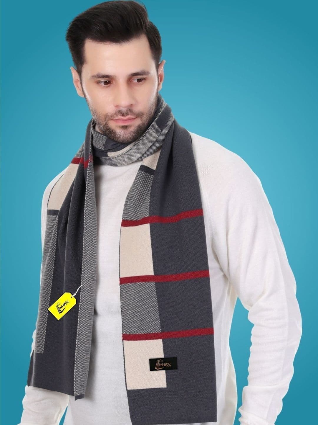 MHAX Men Checked Merino Wool Mufflers - view 1