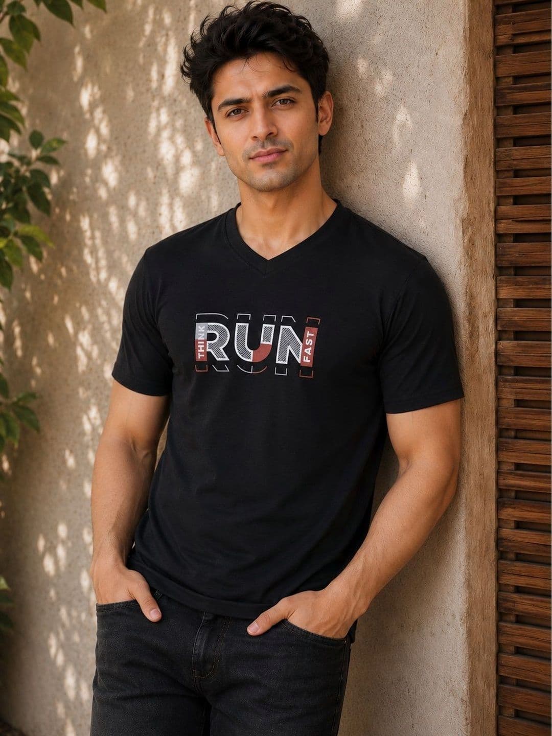 OCCULT Men Typography Printed V-Neck T-shirt - view 1