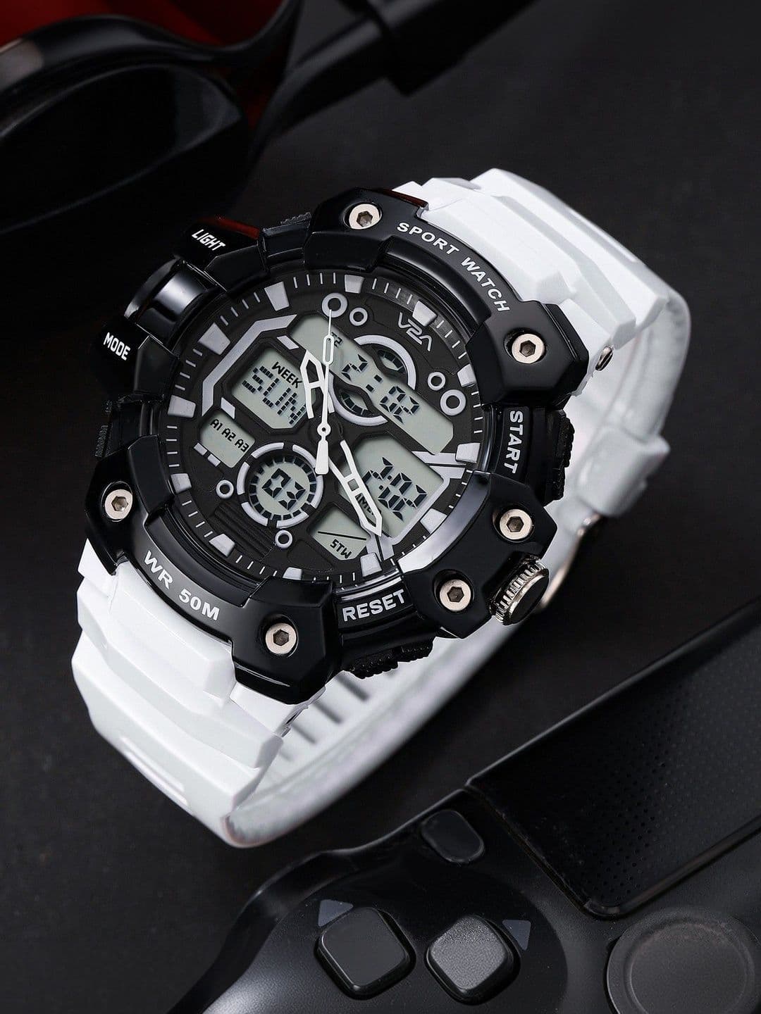 V2A Men Dial & Straps Analogue and Digital Watch V2A-PS-631-Wt-Bk - view 1