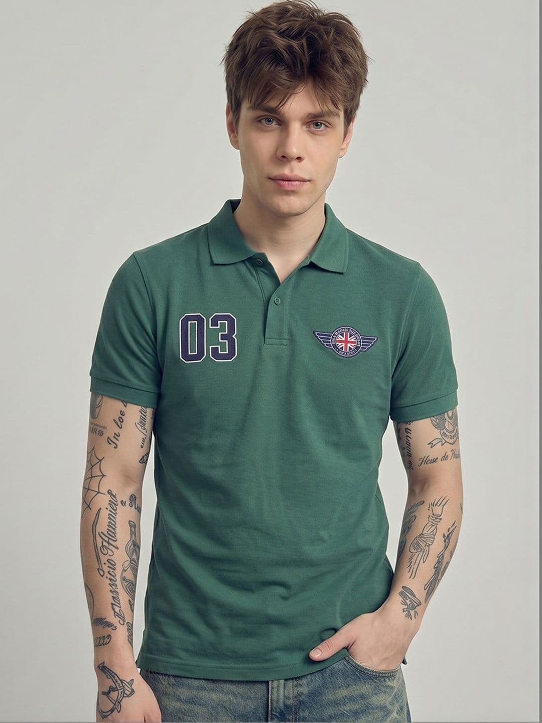 HERE&NOW Men Printed Polo Collar T-shirt - view 1