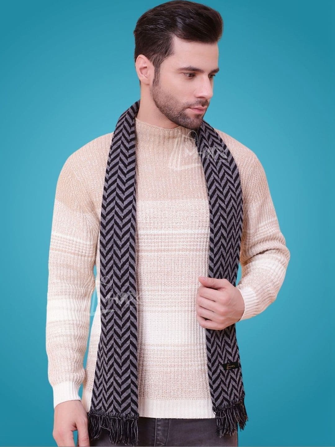 MHAX Men Patterned Merino Wool Mufflers - view 1