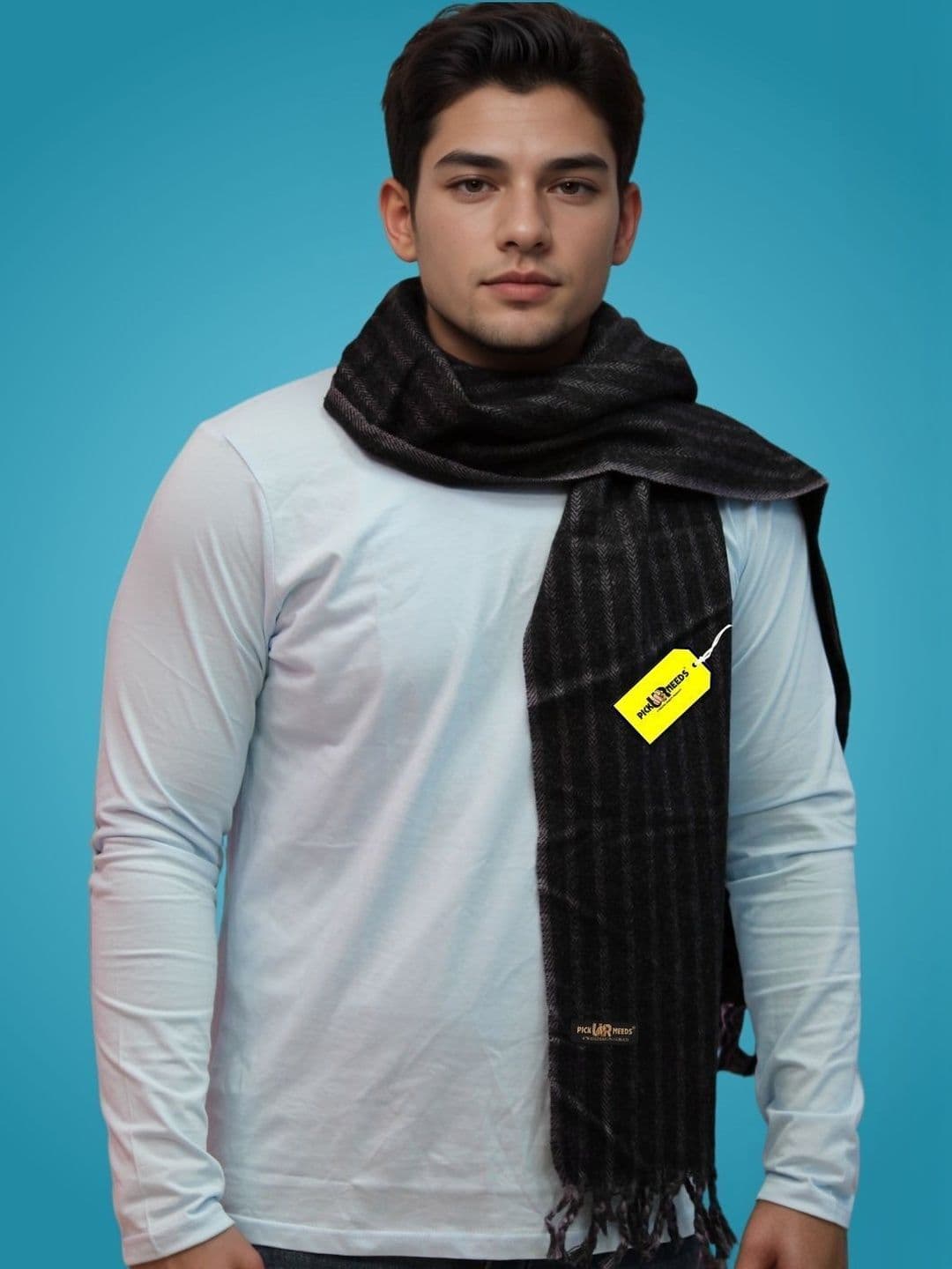 MHAX Men Checked Merino Wool Mufflers - view 1