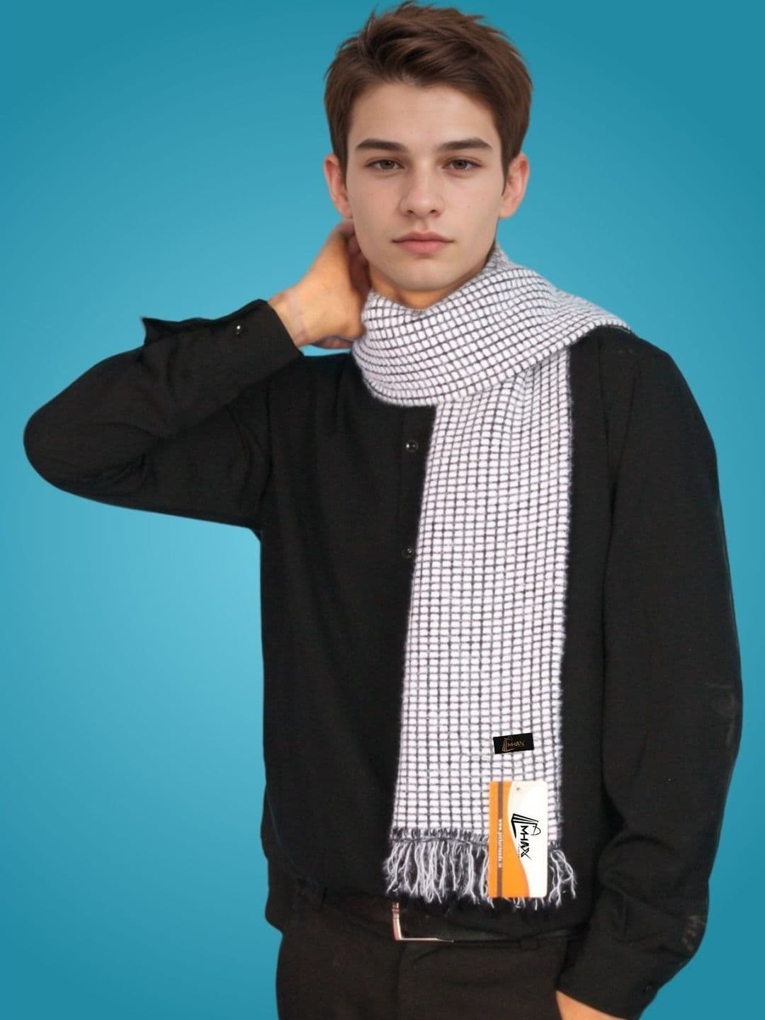 MHAX Men Checked Merino Wool Mufflers - view 1