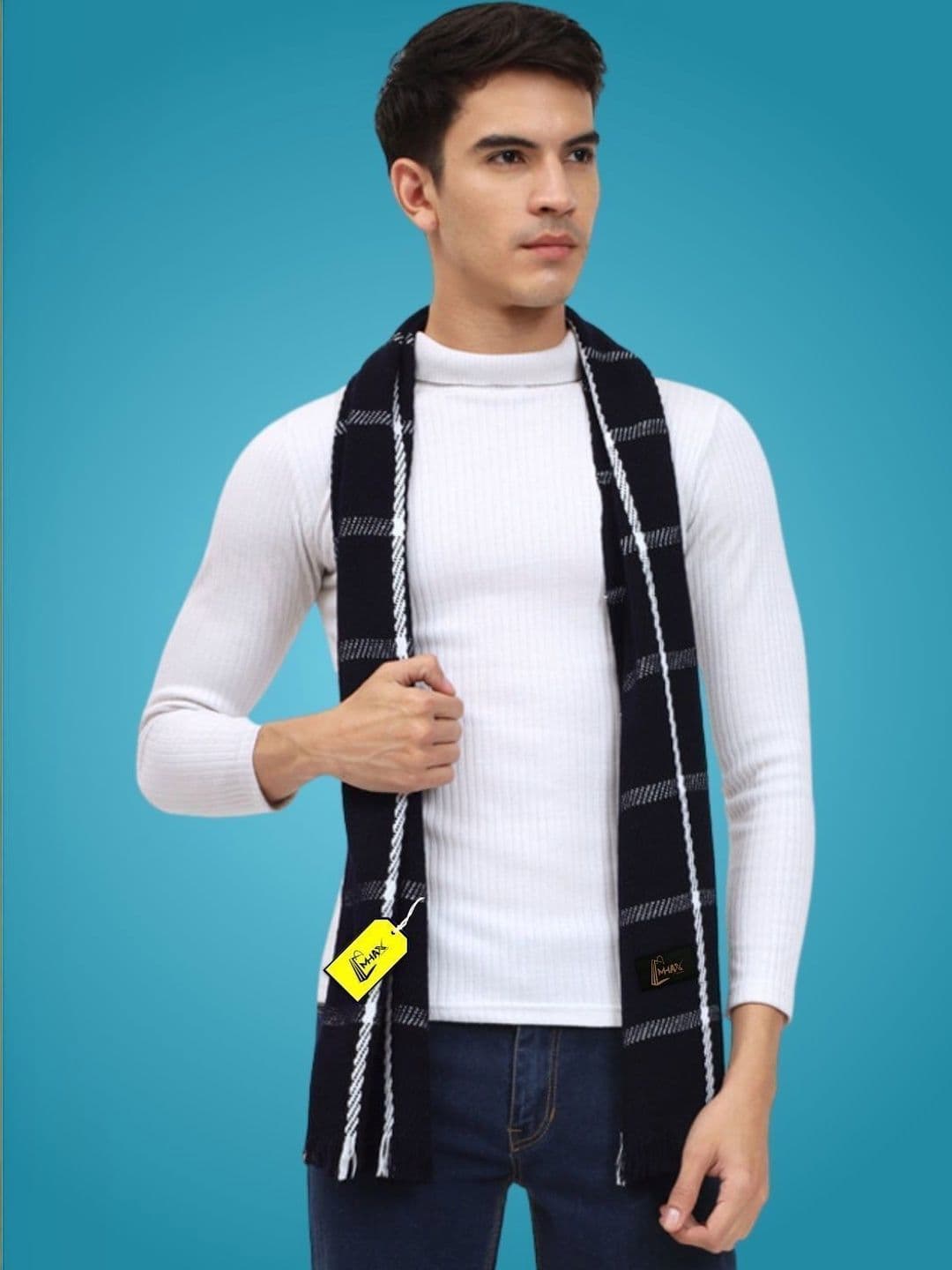 MHAX Men Checked Merino Wool Mufflers - view 1