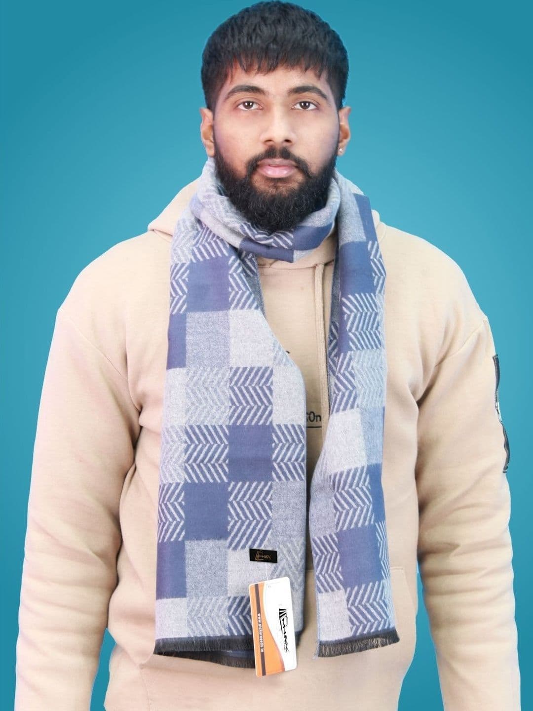 MHAX Men Checked Merino Wool Mufflers - view 1