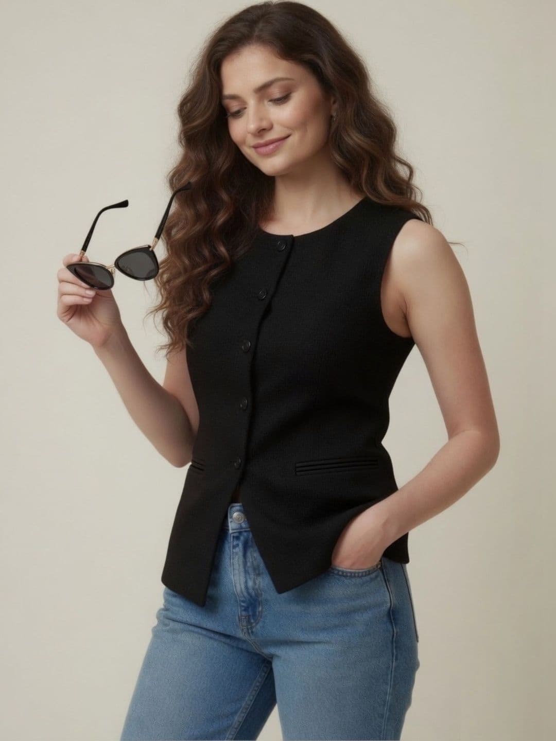 Chemistry Scoop Neck Sleeveless Slim Fit Vest - view 1