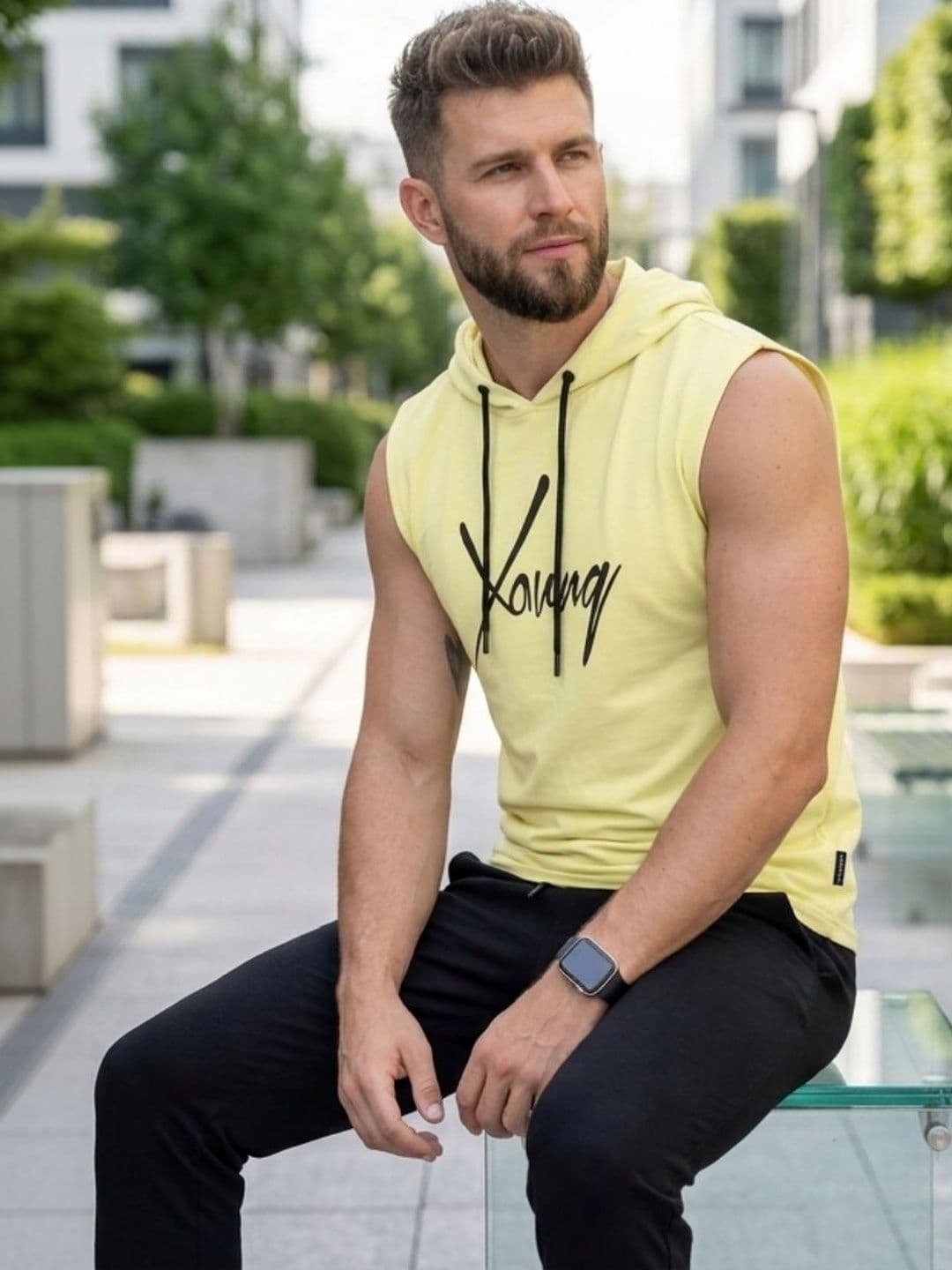 R.Code by The Roadster Life Co. Printed Gym Vest - view 1