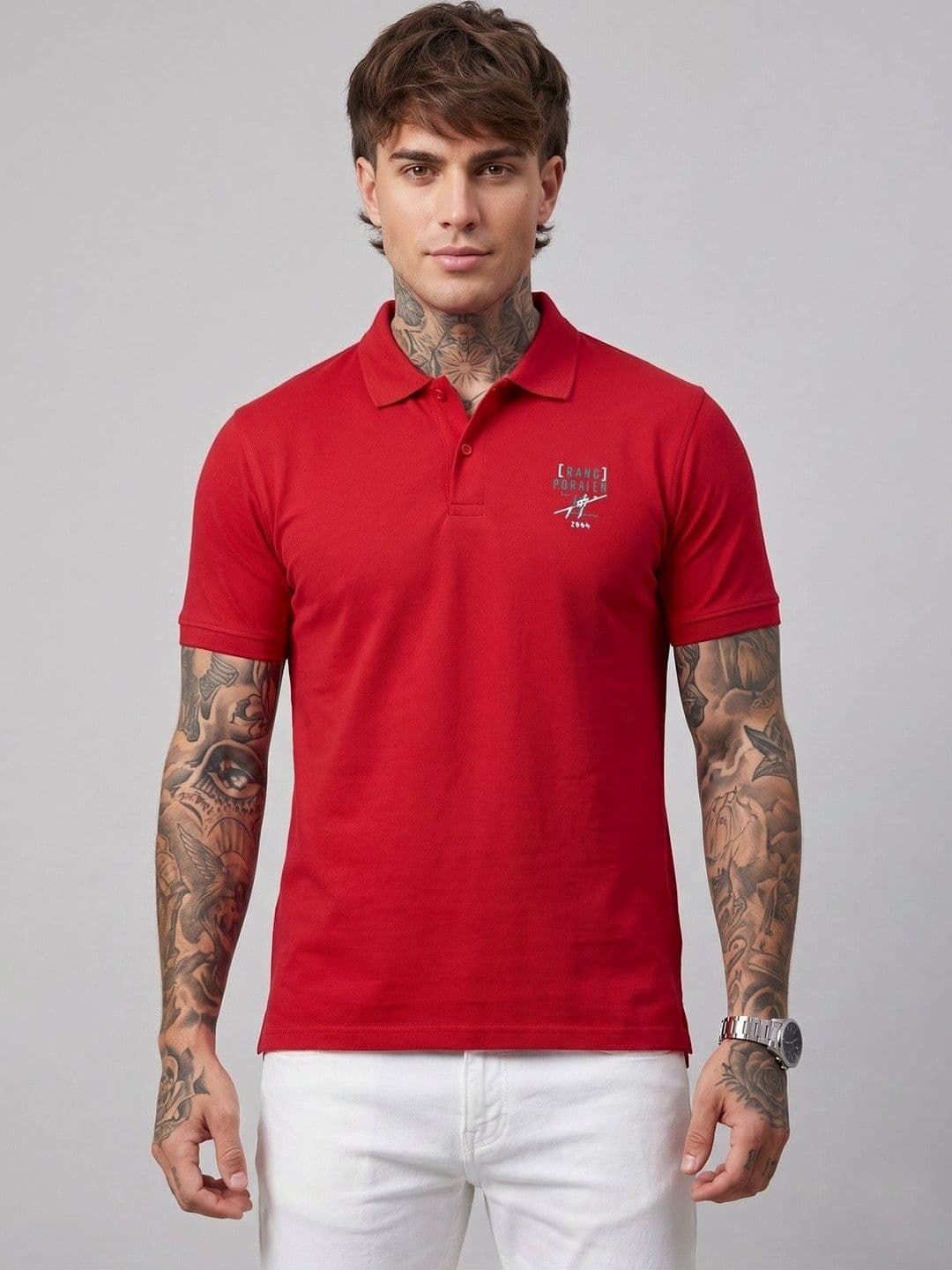 SANDPIPER Men Brand Logo Printed Polo Collar T-shirt - view 1