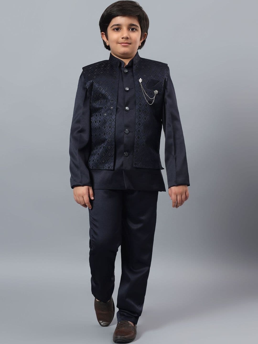 KALINI Boys Embellished Indo-Western Sherwani Set - view 1