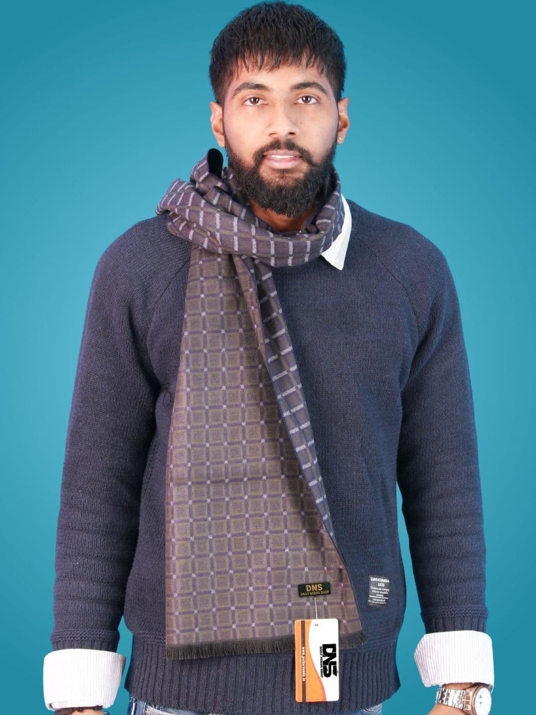 MHAX Men Checked Merino Wool Mufflers - view 1