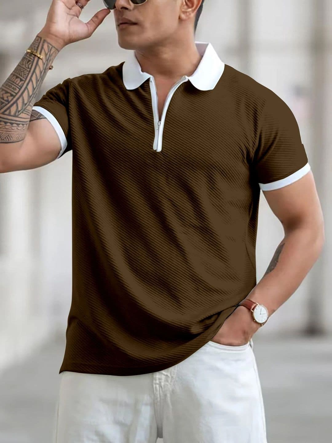 CHROVEL Men Polo Collar T-shirt - view 1