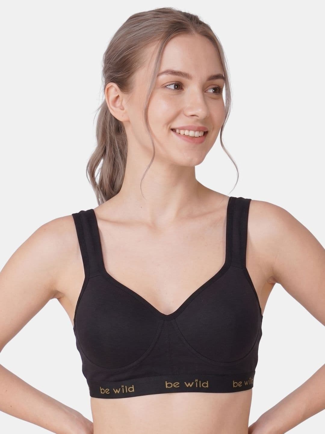 BEWILD Women Full Coverage Heavily Padded Racerback Cotton Sports Bra - view 1