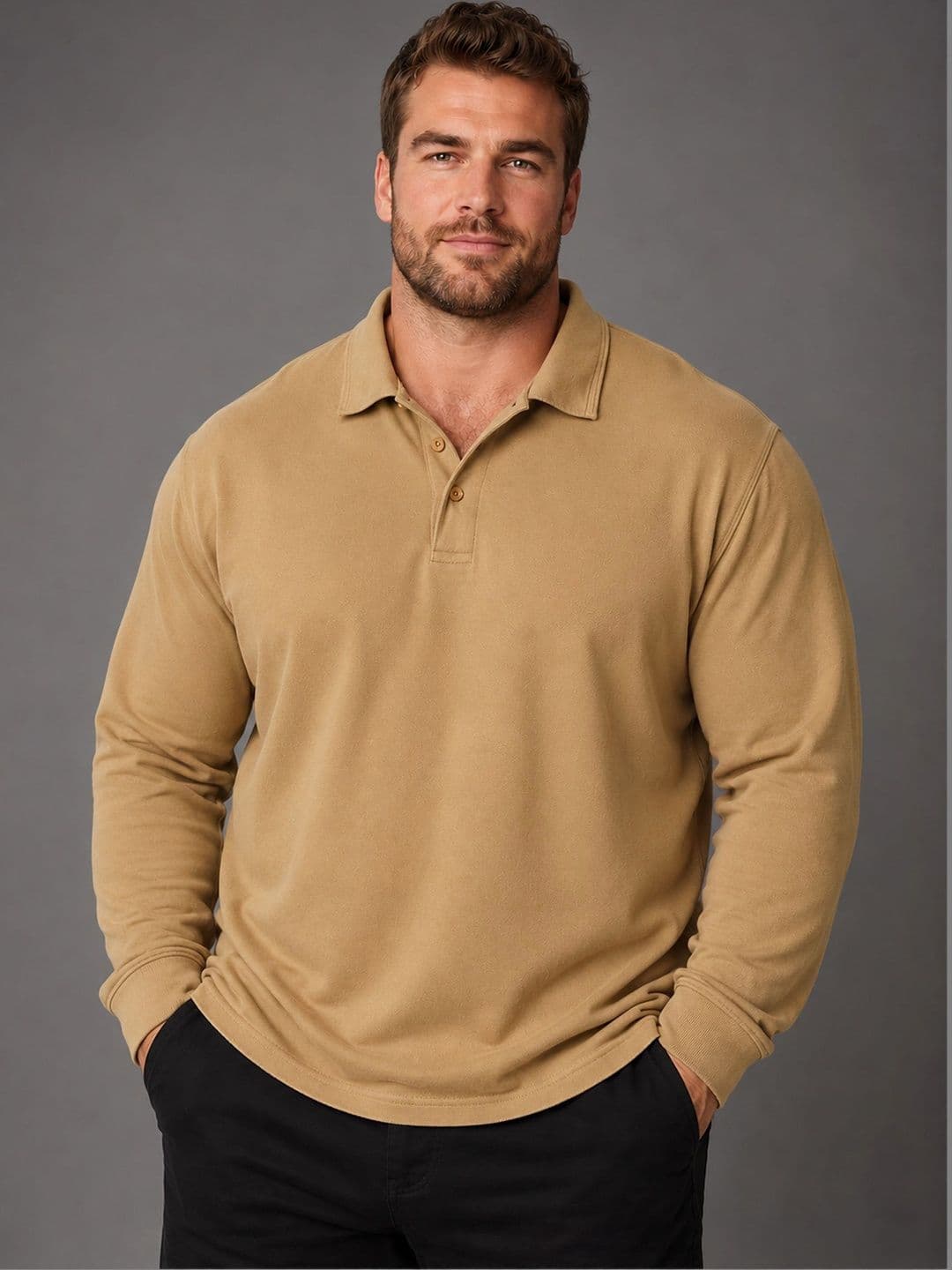 The Roadster Lifestyle Co Pure Cotton Polo Collar Oversized Tshirt - view 1