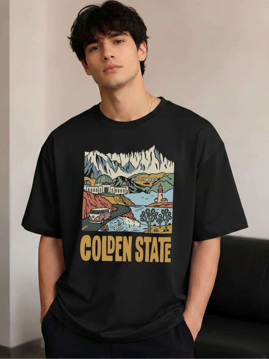 R.Code by The Roadster Life Co. Men Printed T-shirt - view 1