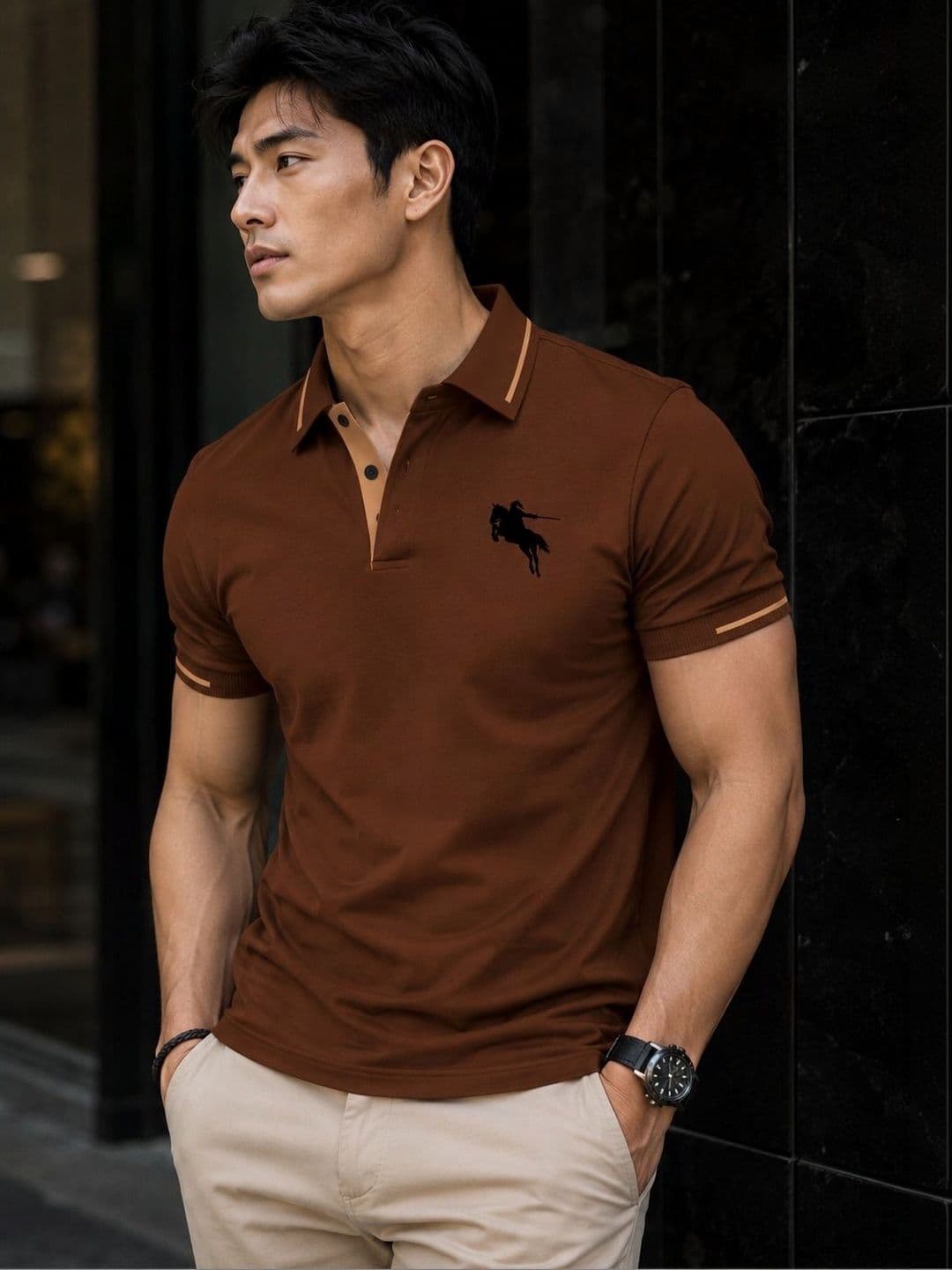Mast & Harbour Men Polo Collar T-shirt - view 1