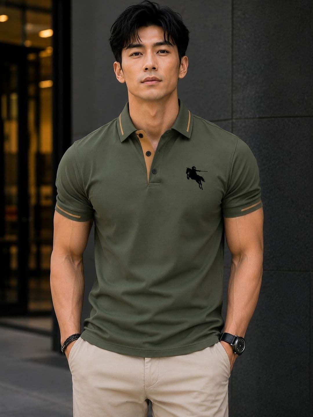 Mast & Harbour Men Polo Collar T-shirt - view 1