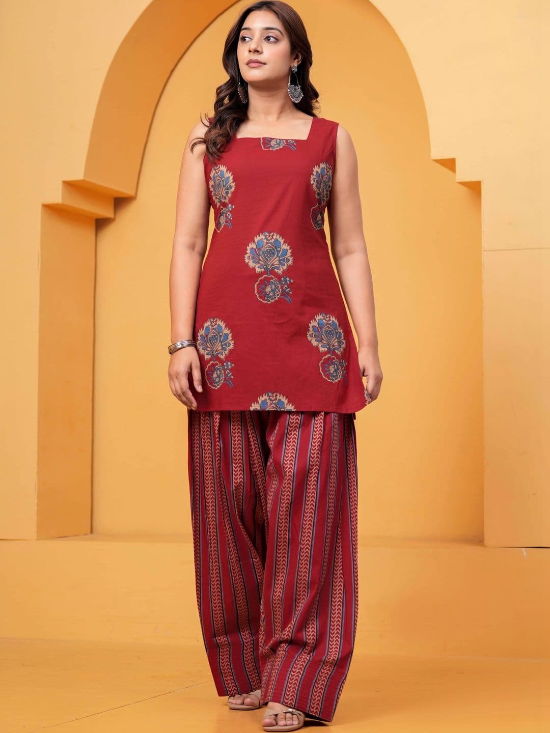 KALINI Women Ethnic Motifs Printed Regular Pure Cotton Kurta with Patiala - view 1