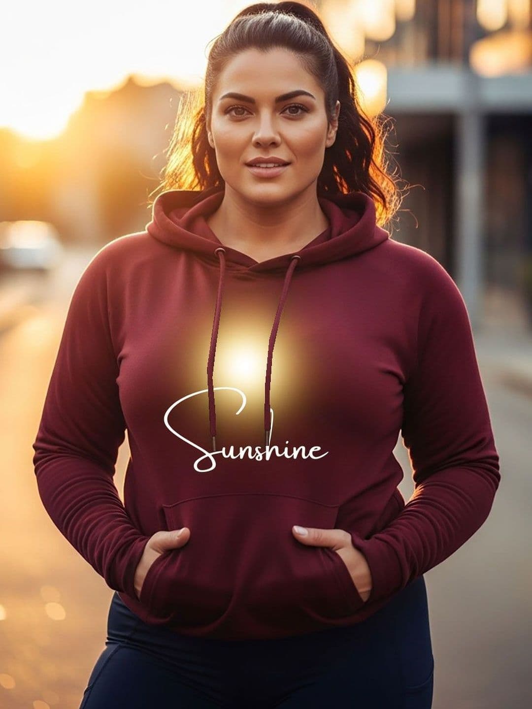 Moda Rapido Women Printed Long Sleeves Hooded Sweatshirt - view 1