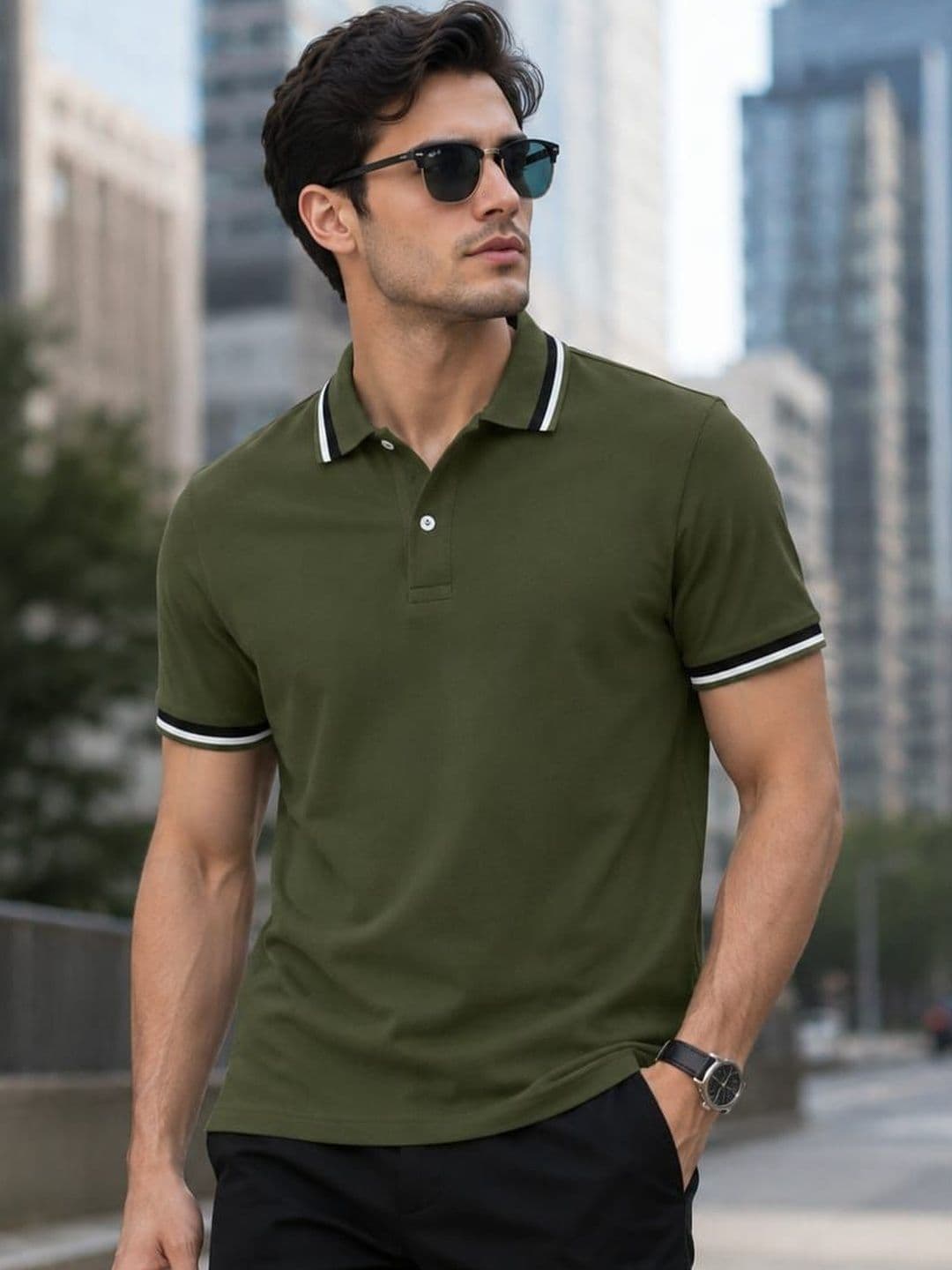 The Roadster Lifestyle Co Polo Collar Casual Tshirt - view 1