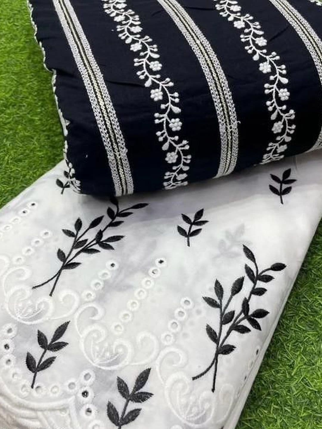 TRYSTON Embroidered Unstitched Dress Material - view 1