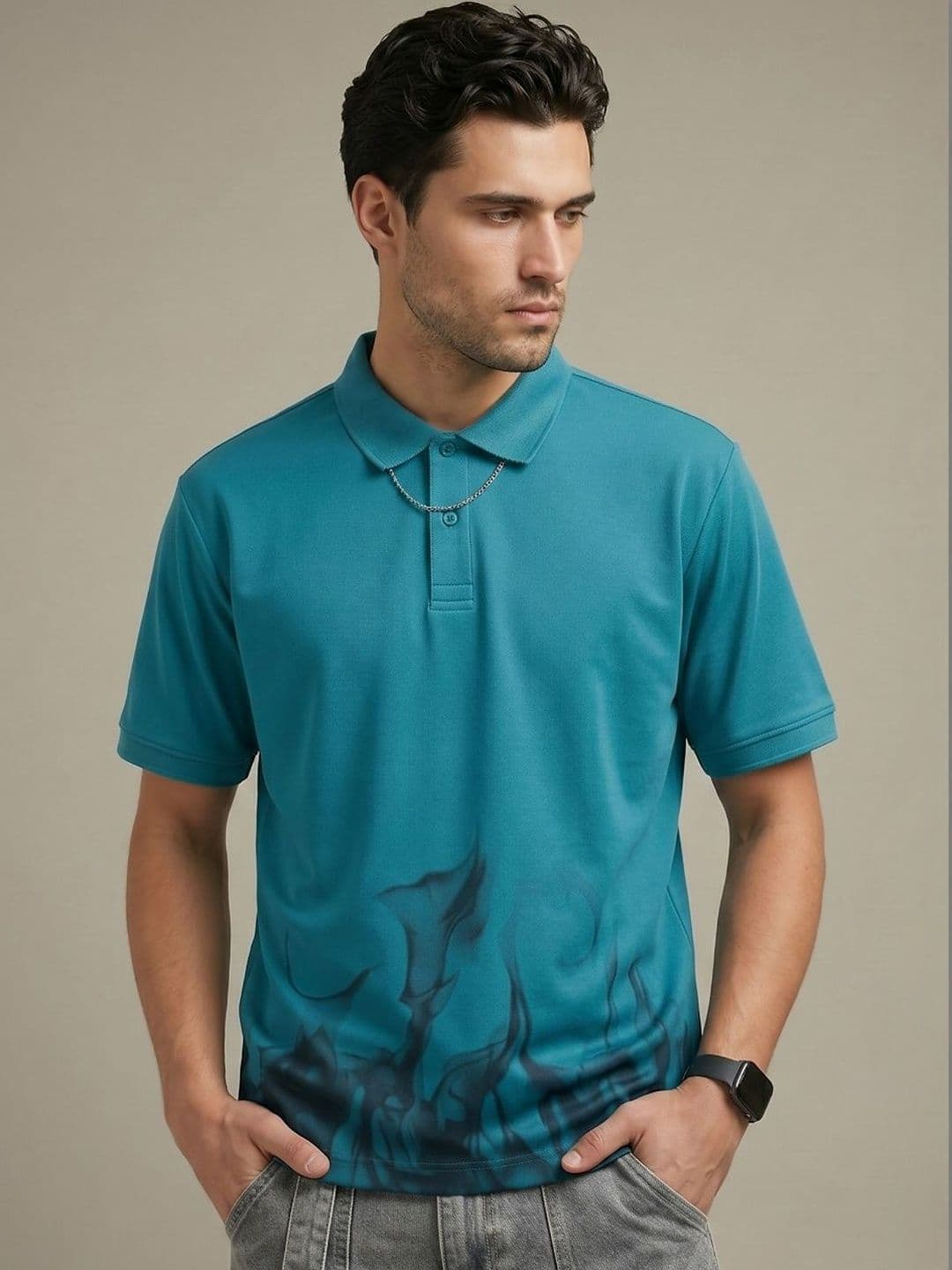 glitchez Men Printed Polo Collar T-shirt - view 1