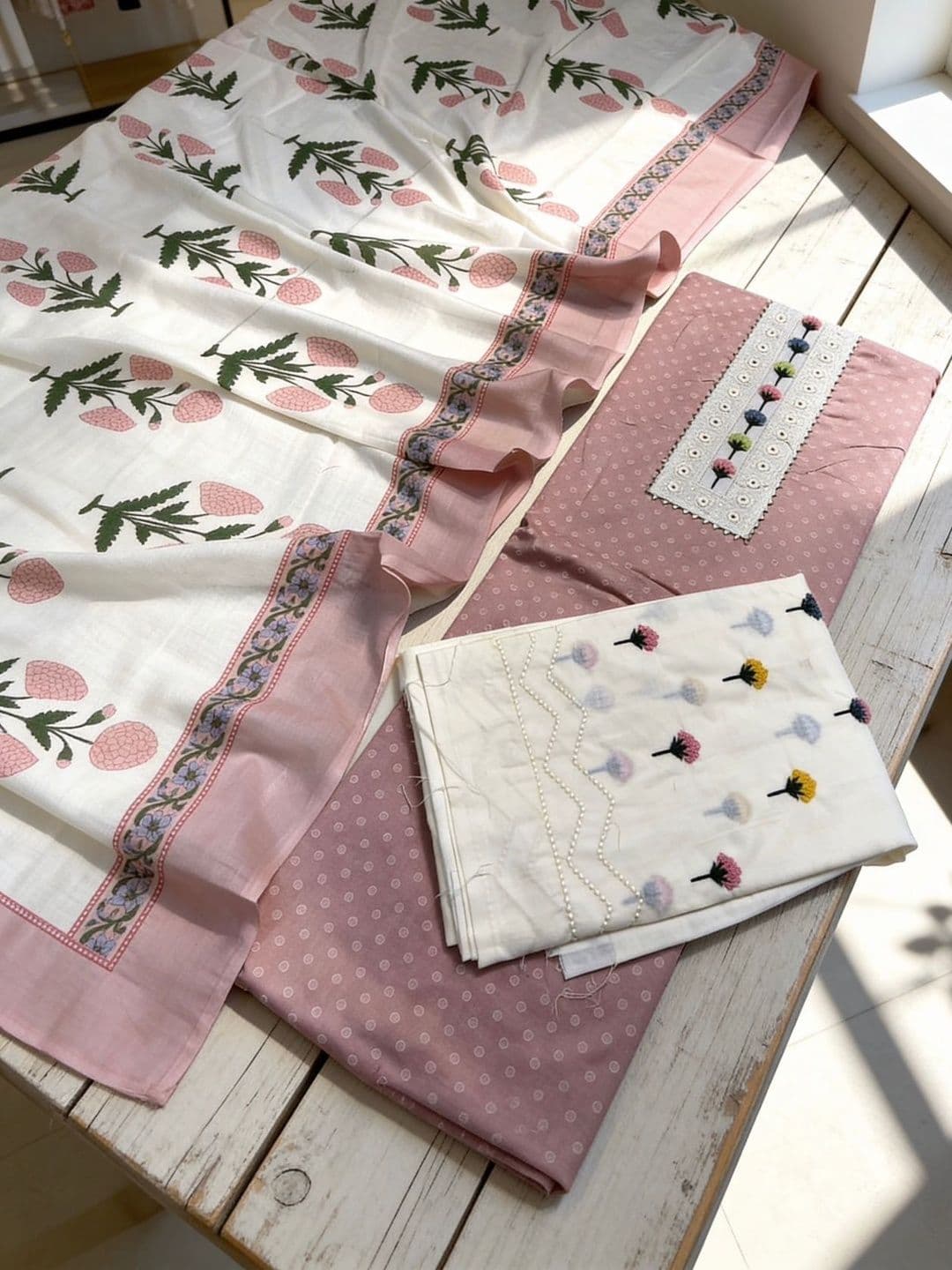 SILKORA Printed Pure Cotton Unstitched Dress Material - view 1