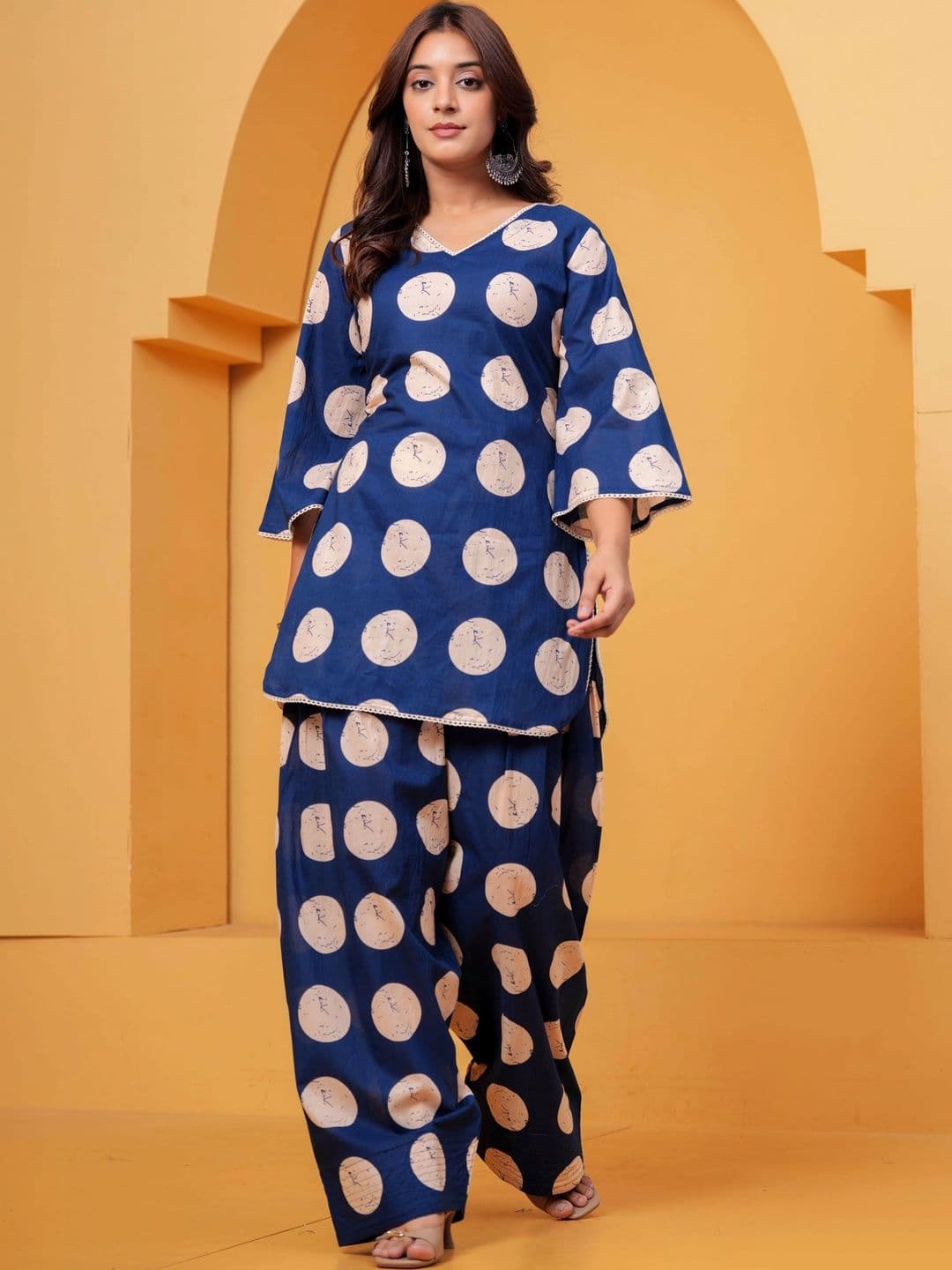 KALINI Women Ethnic Motifs Printed Regular Pure Cotton Kurta with Pyjamas - view 1