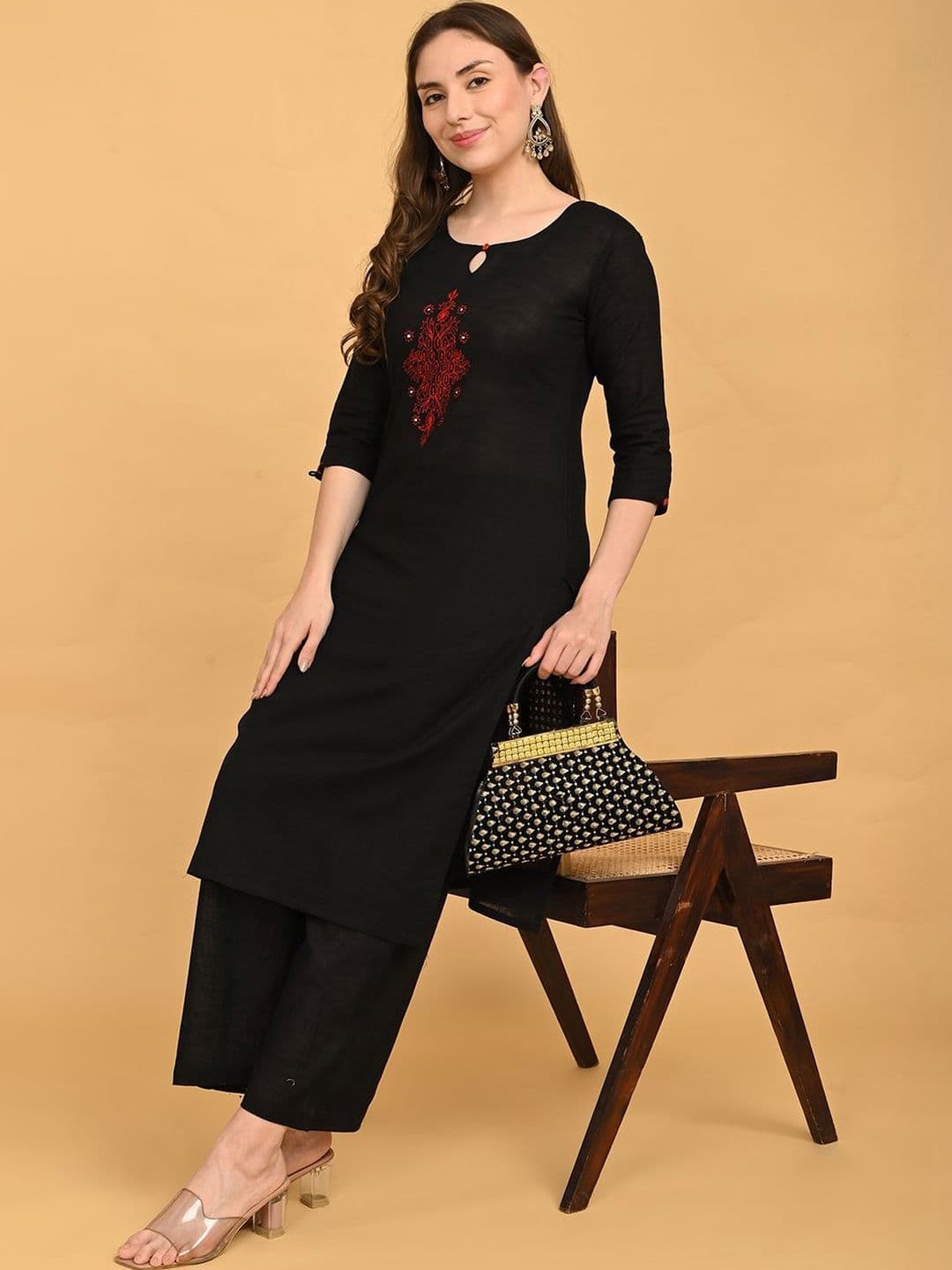 Minelli Embroidered Tunic with Palazzos - view 1