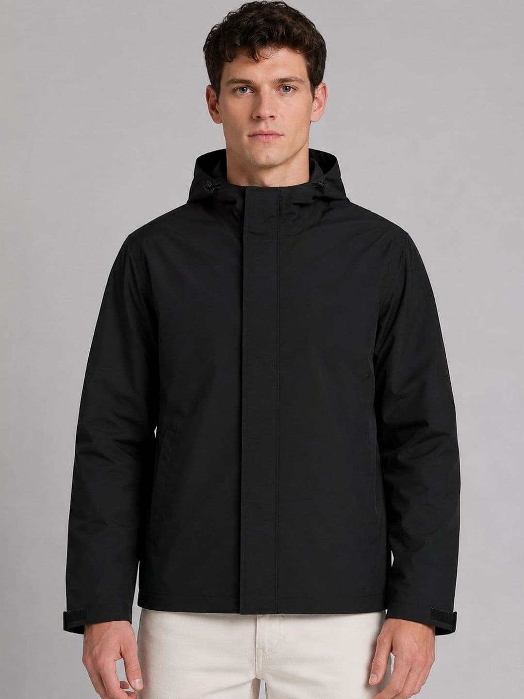 HOUSE OF VEDAS Men Solid Waterproof Hooded Rain Jacket - view 1