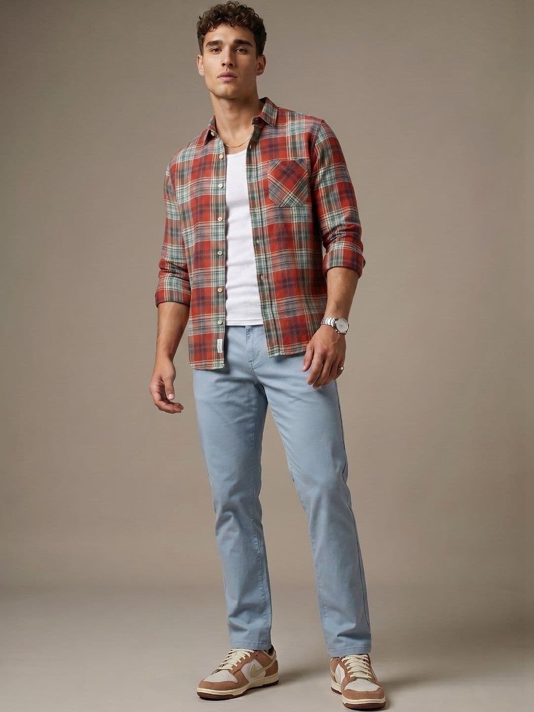glitchez Men Slim Fit Checked Casual Shirt - view 1