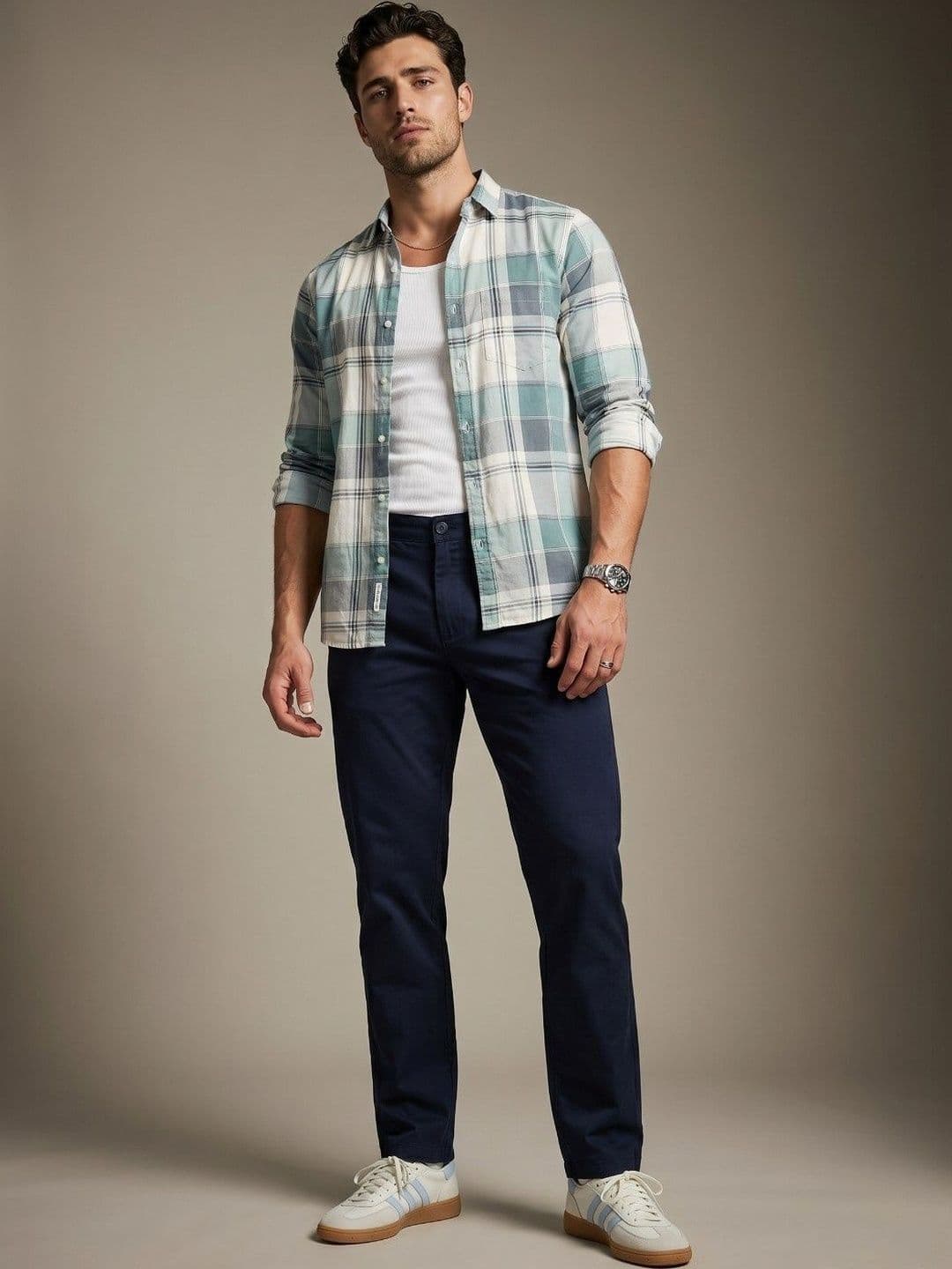 glitchez Men Slim Fit Checked Casual Shirt - view 1