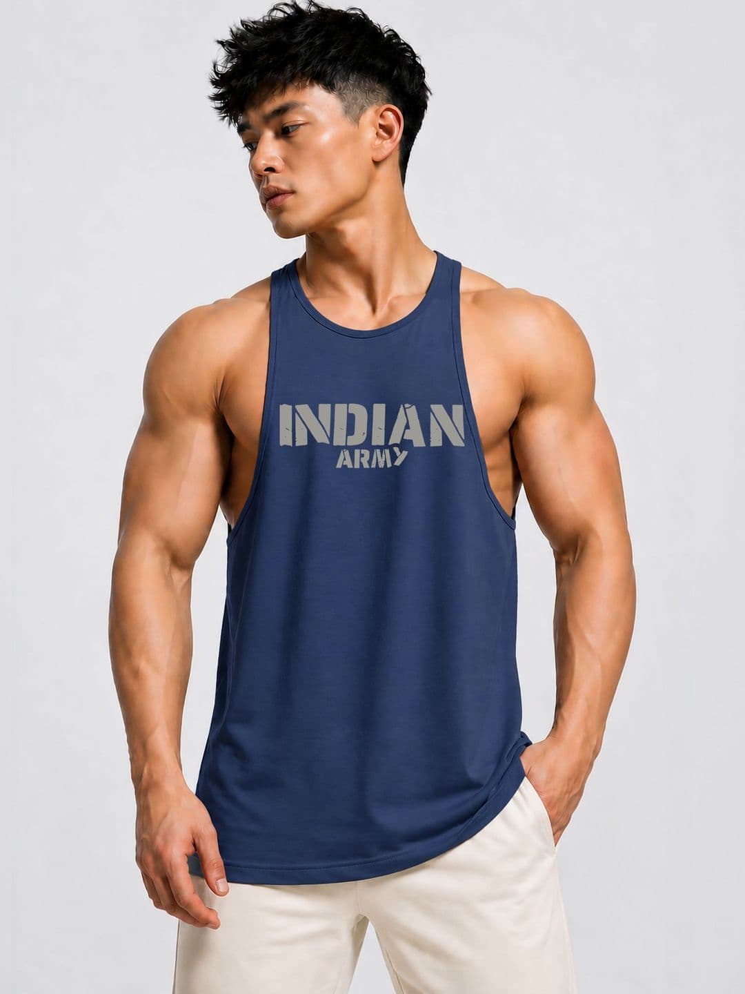 JUARI BE A GENTLEMAN Printed Cotton Gym Vest - view 1