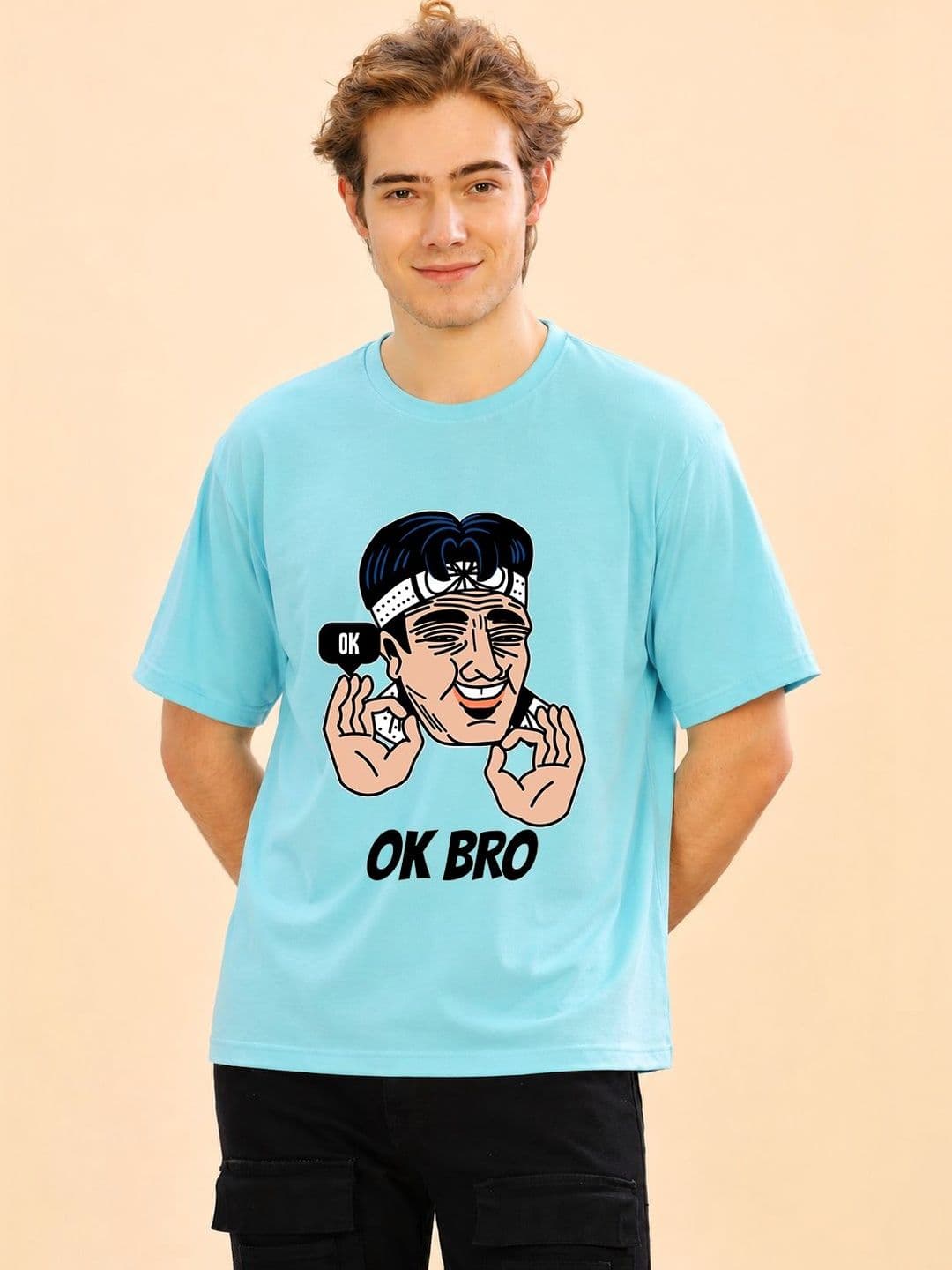 FALTU.CO Men Graphic Printed Pure Cotton Oversized T-shirt - view 1