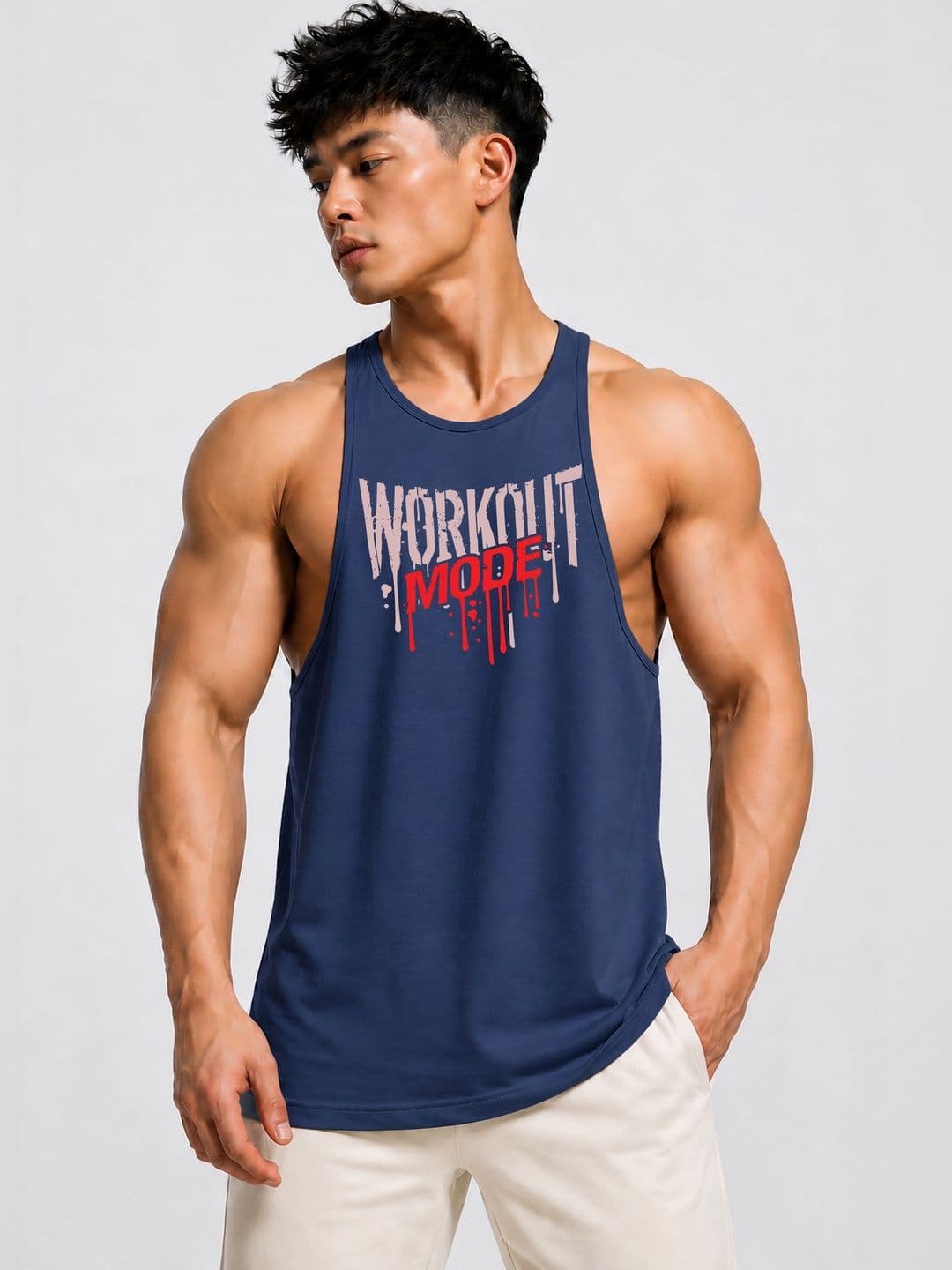 JUARI BE A GENTLEMAN Printed Cotton Gym Vest - view 1
