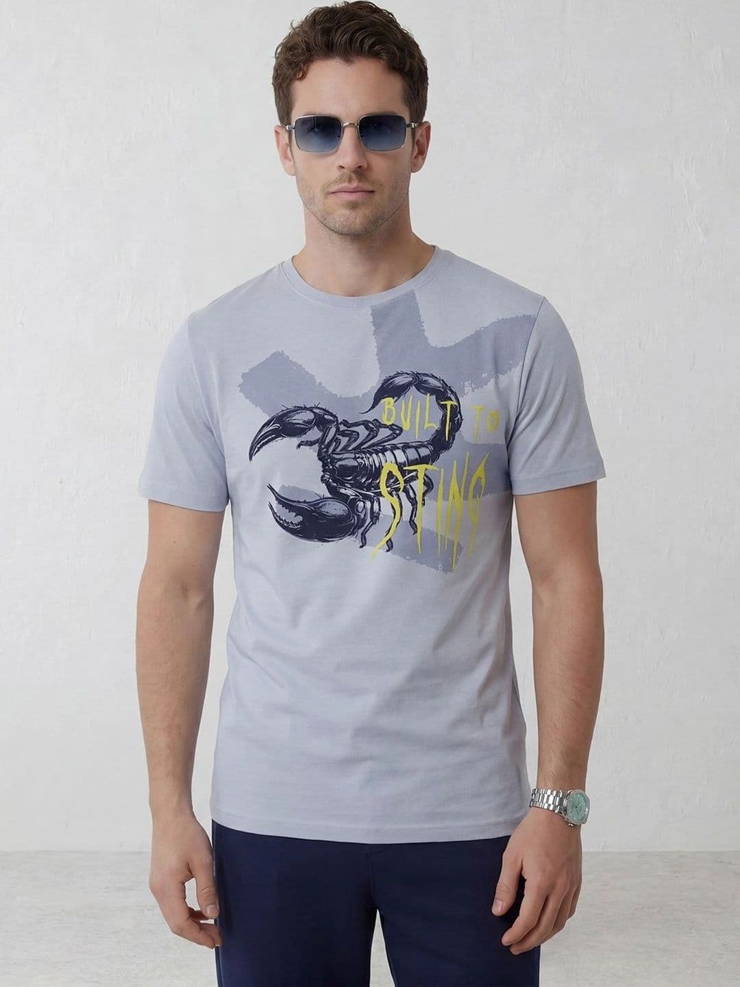 WROGN Men Printed Slim Fit T-shirt - view 1