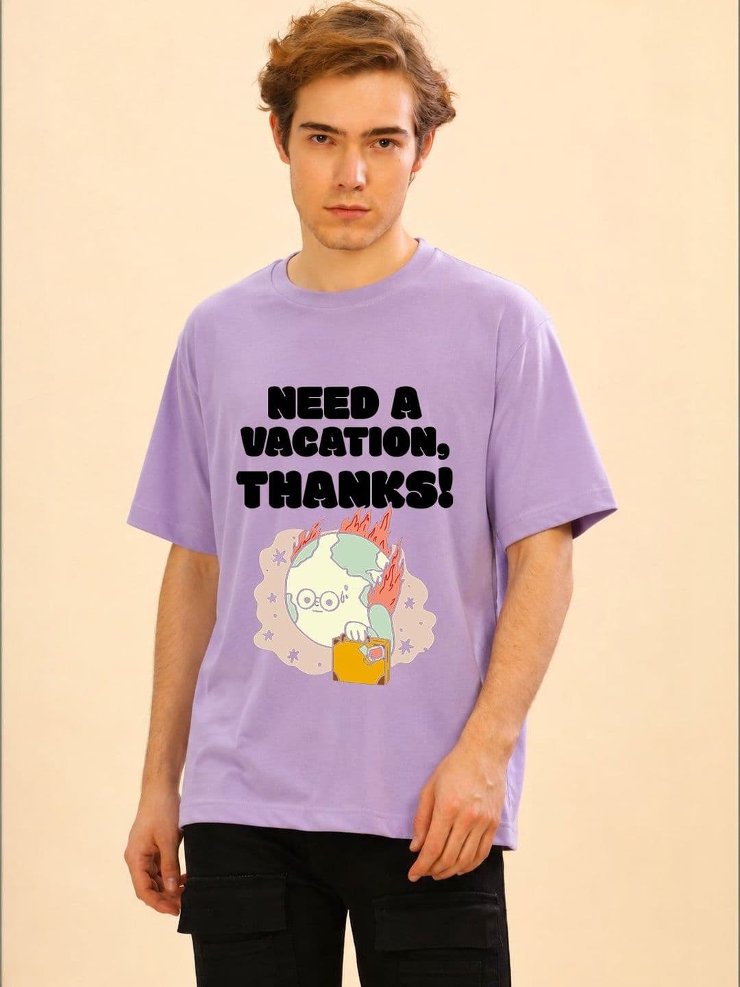 FALTU.CO Men Graphic Printed Pure Cotton Oversized T-shirt - view 1