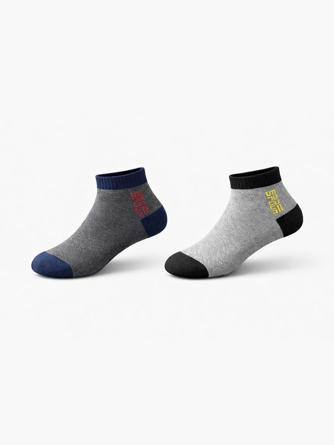 Blacktank Men Pack of 2 Cotton Colourblocked Ankle Length Socks - view 1