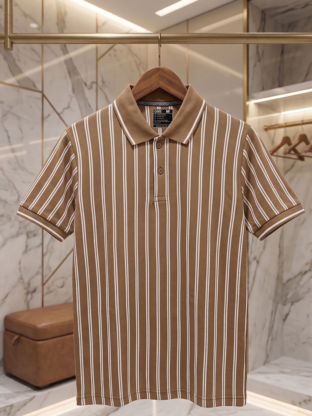 Mast & Harbour Men Striped Polo Collar T-shirt - view 1