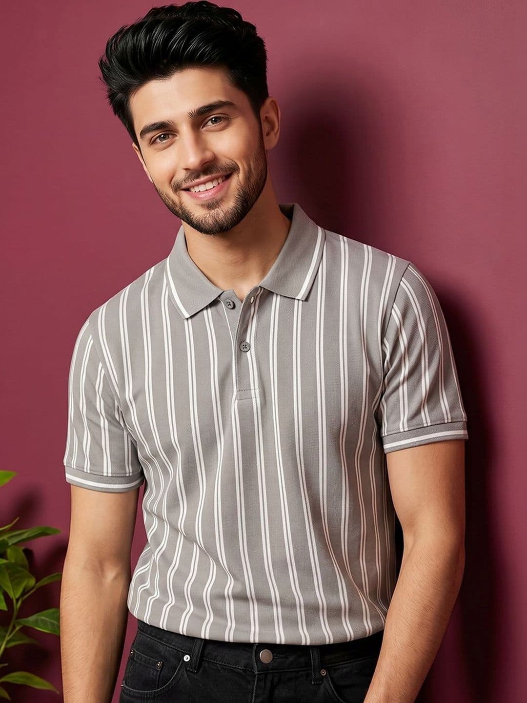 Kook N Keech Men Striped Polo Collar T-shirt - view 1
