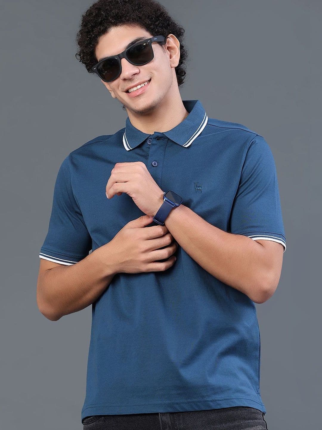 V-Mart Men Brand Logo Polo Collar T-shirt - view 1